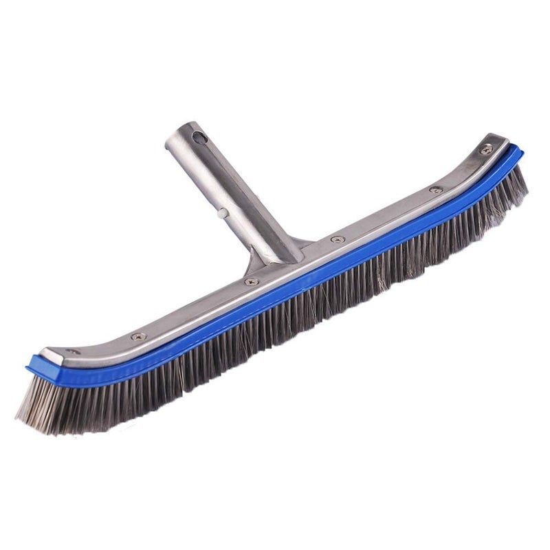 Katikies Pool Brush,Stainless Steel Brush Head,Wire Bristles,for Cleaning and Scrubbing Surfaces Debris Off of All The Areas Within a Pool - Walls, Tiles, Floors, Steps and Corners. (18-inch) - Image 1